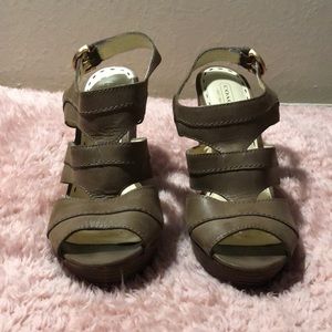 Coach Jazlyn Wedge Sandals in Brown